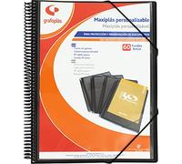 Grafoplas 39846010. Carpeta Fundas Personalizables, Maxiplás, 60 Fundas, Negro, 30.8 x 24 x 22