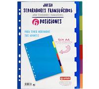 Grafoplas 41260400. Juego de Separadores de Colores para Archivadores y Carpetas, 6 Posiciones, Tamaño A4