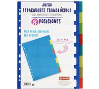Grafoplás 41260500-Juego de separadores de colores para archivadores y carpetas, 8 pestañas tamaño A4