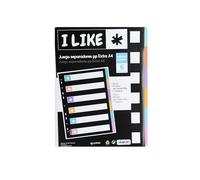 Grafoplás 41261200. Juego de Separadores para Archivador, A4, Colores Pastel, 6 Posiciones, Colección Like