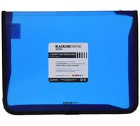 Carpeta Con Cremallera PP Translúcido Rayado Oblicuo A4+ Azul Blackline Grafoplás