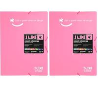 Grafoplas 4800853. Carpeta con Gomas Elásticas, 3 Solapas, Rosa Claro, Polipropileno Opaco, Tamaño Folio, Like (Paquete de 2)