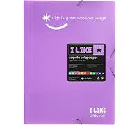 Grafoplas 4800869. Carpeta Escolar Tres Solapas y Gomas, Color Lavanda, Tamaño Folio, Cierre Gomas, Polipropileno Opaco, Like4800869