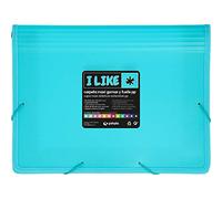 Grafoplás 4802433. Carpetas Maxi con Gomas y Fuelle 80mm, A4+, Polipropileno Semirrígido Opaco, Azul Claro, Like