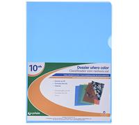 Grafoplás 5281130. Pack de 10 Dossiers Uñero A4, Color Azul, Forma de L