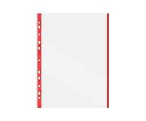 Grafoplás 5501151. Bolsa de 10 Fundas Multitaladro A4 con Indicador Rojo. 11 Taladros.