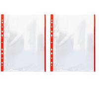 Grafoplas 5501151 - Fundas PP con indicador de color, A4, color rojo (Paquete de 2)