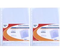 Grafoplas 5571600. Bolsa de 10 Fundas Transparentes, A4, 11 Taladros, Polipropileno Estándar, Piel Naranja (Paquete de 2)