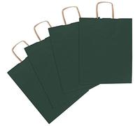 Grafoplás 60321220 Kraft Bolsas con Asa Rizada, Verde, Mediano (40 x 32 x 11 cm), Paquete de 4