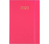 Grafoplás 70304353. Agenda Anual 2023, Día Página, Rosa, Cubiertas Acolchadas en Vinilo, Con Goma de Cierre Vertical y Punto de Lectura, Serie Florencia, 14,5x21cm