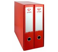 Grafoplás 7279251-Módulo de 2 archivadores con palanca de 65mm color rojo