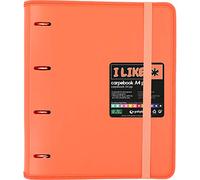 Grafoplas 88100584. Carpesano 4 Anillas Troqueladas, A4, Coral, Recambio Hojas, 6 Separadores y Sobre Transparente, Carpebook Like