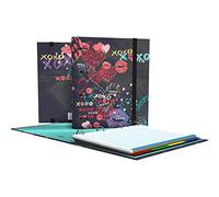 Grafoplás 88101998. Carpesano 4 Anillas A4, Modelo XOXO, Colección Diverse. Contiene 4 Separadores Extra Gruesos, 100 Hojas Cuadriculadas de 90 Gramos y Sobre Transparente