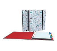 Grafoplás 88102602. Carpeta 4 Anillas Troqueladas A4, Modelo Girl Power, Colección Epluche, Contiene 4 Separadores Extra Gruesos, 100 Hojas Cuadriculadas de 90 Gramos y sobre Transparente