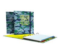 Grafoplás 88102604. Carpeta 4 Anillas Troqueladas A4, Modelo Azul, Colección Master & Commander, Contiene 4 Separadores Extra Gruesos, 100 Hojas Cuadriculadas de 90 Gramos y Sobre Transparente