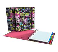 Grafoplas 88102617. Carpeta 4 Anillas Troqueladas, A4, Recambio 100 Hojas Cuadrículadas 5x5, Separadores, Sobre Transparente, Lomo Curvo, Carpebook, Colección Diverse, Cool