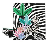 Grafoplas 88172640. Carpeta de Anillas A4, 4 Anillas Mixtas 40mm, Plastificado Soft Antihuellas, Colección Free Life, Zebra