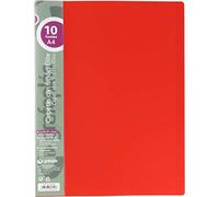 Grafoplas 98140951 Élite Carpetas con Fundas, 10 Fundas Polipropileno Cristal, Cubiertas semirrígidas, Rojo, A4