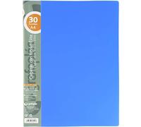 Grafoplás 98141130 Élite Carpetas con Fundas, 30 Fundas Transparentes, Cubiertas semirrígidas, Azul, A4
