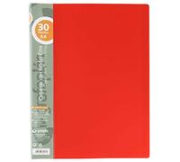Grafoplás 98141151 Élite Carpetas con Fundas, 30 Fundas Transparentes, Cubiertas semirrígidas, Rojo, A4
