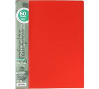 Grafoplás 98141351 Élite Carpetas con Fundas, 60 Fundas, Cubiertas semirrígidas, Rojo, A4