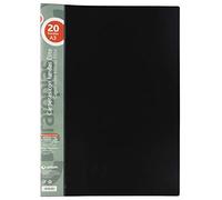 Grafoplás 98141410 Élite Carpetas con Fundas, 20 Fundas Transparentes, Cubiertas semirrígidas, Negro, A3