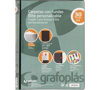 Grafoplás 98141610 Élite Carpeta Personalizable con Fundas, Cubiertas Semirrígidas, Negro, A4
