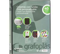 Grafoplás 98141710 Élite Carpeta Personalizable con Fundas, Cubiertas Semirrígidas, Negro, A4