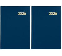 Grafoplas - Agenda 2026 Día Página Anual, 14,5x21cm, Azul, Español, Modelo Bretaña, Tapa Dura y Punto de Lectura, 288 Páginas, Papel Blanco 70g Certificado FSC, Incluye Planning y Calendario 3 años