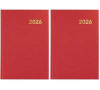 Grafoplas - Agenda 2026 Día por Página 2026 Bretaña, Roja, 14,5x21cm, Español, Tapa Dura y Punto de Lectura, 288 Páginas, Papel Blanco 70g Certificado FSC, Incluye Planning y Calendario 3 años