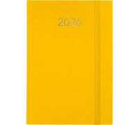 Grafoplas - Agenda Anual 2026 Dia Pagina Florencia, Amarillo, 14,5x21cm, Cubiertas Acolchadas Vinilo, Goma de Cierre Vertical, Punto de Lectura, Anual, Perfecta para Organización en Oficina