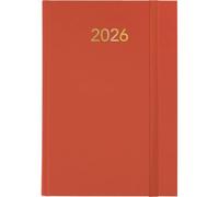 Grafoplas - Agenda Anual 2026 Dia Pagina Florencia, Naranja, 14,5x21cm, Cubiertas Acolchadas Vinilo, Goma de Cierre Vertical, Punto de Lectura, Anual, Perfecta para Organización en Oficina
