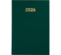 Grafoplas - Agenda Anual 2026 Vista Dia por Pagina Baviera, Español, Verde, 14,5x21cm, Tapa Dura Forrada Vinilo, Punto de Lectura, 328 Páginas, Papel Blanco 70g Certificado FSC, Ideal para Oficina