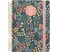 Grafoplas | Agenda Anual Semana Vista 2025 a6 | Modelo Design Meadow | Español | Espiral | Tapa Dura Forrada Tela | Cierre Elástico | De Enero a Diciembre | Incluye Pegatinas | Certificada FSC