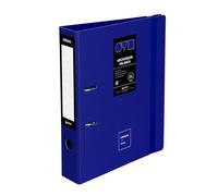 Grafoplas Archivador 2 Anillas a4 | Palanca 65mm | Unequal Minimal Azul | Polyfoam | Apertura 360 | Resistente y Ultraligero | Ollao y Tarjetero | Cierre Goma Elástica | Tapas Plastico Rígido