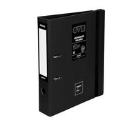 Grafoplas Archivador 2 Anillas a4, Palanca 65mm, Unequal Minimal Negra, Polyfoam, Apertura 360, Resistente y Ultraligero, Ollao y Tarjetero, Cierre Goma Elástica, Tapas Plastico Rígido