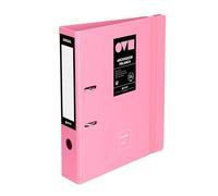 Grafoplas Archivador 2 Anillas a4, Palanca 65mm, Unequal Minimal Rosa, Polyfoam, Apertura 360, Resistente y Ultraligero, Ollao y Tarjetero, Cierre Goma Elástica, Tapas Plastico Rígido