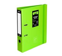 Grafoplas Archivador 2 Anillas a4, Palanca 65mm, Unequal Minimal Verde, Polyfoam, Apertura 360, Resistente y Ultraligero, Ollao y Tarjetero, Cierre Goma Elástica, Tapas Plastico Rígido