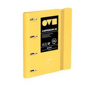 Grafoplas - Archivador 4 Anillas A4, Carpebook Polyfoam, Resistente y Ultraligero, Unequal Minimal Amarillo, Incluye Recambio, Separadores y Sobre, Perfecto para Organizar Materias Escolares