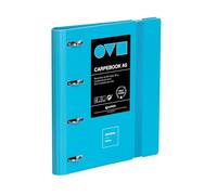 Grafoplas - Archivador 4 Anillas A4, Carpebook Polyfoam, Resistente y Ultraligero, Unequal Minimal Azul Pastel, Incluye Recambio, Separadores y Sobre, Perfecto para Organizar Materias Escolares