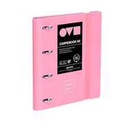 Grafoplas - Archivador 4 Anillas A4, Carpebook Polyfoam, Resistente y Ultraligero, Unequal Minimal Rosa, Incluye Recambio, Separadores y Sobre, Perfecto para Organizar Materias Escolares