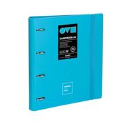 Grafoplas - Archivador 4 Anillas A5, Carpebook Polyfoam, Resistente y Ultraligero, Unequal Minimal Azul Pastel, Incluye Recambio, Argollas Redondas 25mm, Perfecto para Organizar Apuntes