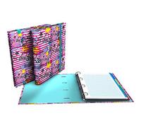 Grafoplás | Archivador 4 Anillas con Recambio | A4 | Incluye 100 Hojas Cuadriculadas 5x5 | Separadores | Sobre Transparente | Bits&Bobs Pop Up Design | Girl | Carpebook | FSC