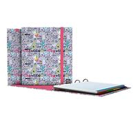 Grafoplás | Archivador 4 Anillas con Recambio A4 | Incluye 100 Hojas Cuadriculadas 5x5 | Separadores | Sobre Transparente | Bits&Bobs Pop Up Design | Fantasy | Carpebook | FSC
