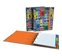 Grafoplás | Archivador 4 Anillas con Recambio A4 | Incluye 100 Hojas Cuadriculadas 5x5 | Separadores | Sobre Transparente | Carpebook Skate Bits&Bobs Pop Up Design | Lomo Ergonómico
