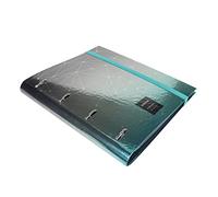 Grafoplas | Archivador 4 Anillas con Recambio Cuadriculado 5x5 90g | A4 | Unequal Metallic Negro | Acabado Metal | Incluye Separadores y Sobre Transparente | Carpebook