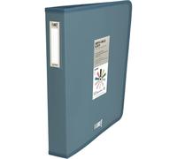 Grafoplas - Archivador 4 Anillas Plastico, A4 +, Azul Oscuro, Colección Papeleria Like, Polipropileno Semirrígido Opaco, Argollas Forma D 40mm, Capacidad Extra Documentos din-a4 y Tamaño Folio