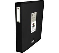 Grafoplas - Archivador 4 Anillas Plastico, A4 +, Negro, Colección Papeleria Like, Polipropileno Semirrígido Opaco, Argollas Forma D 40mm, Capacidad Extra Documentos din-a4 y Tamaño Folio