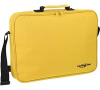 Grafoplas - Bandolera Escolar Colección Multiline, 38x28x6cm, Mochila con Bolsillo Interior para Tarjeta Personalizada, Cremallera Doble y Correa Ajustable, Asa de Transporte, Color Amarillo