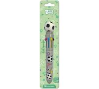 Grafoplas - Boli Colores 10 en 1 Bits&Bobs Ball, Tinta Aceite Multicolor, Cierre Retráctil con Decoración de Balón de Fútbol, Bolígrafo Escolar Ideal para Escribir y Decorar